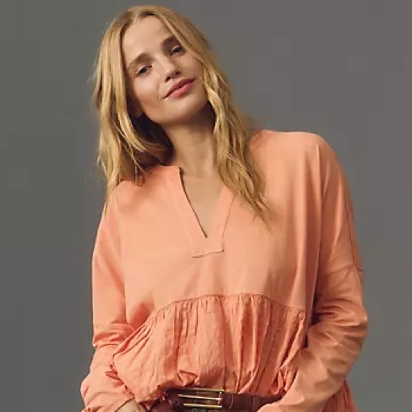 Anthropologie Pilcro Long-Sleeve Babydoll Top - Picture 6 of 11